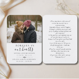 ダブルフォトメモリアル記念祈りの言葉カード 名刺