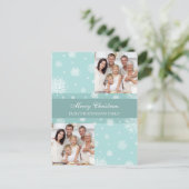 ダブルフォトメリークリスマスポストカード雪 シーズンポストカード (スタンド正面)