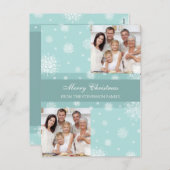 ダブルフォトメリークリスマスポストカード雪 シーズンポストカード (正面/裏面)