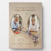 ダブルフォトヴィンテージ結婚記念日の記念 フォトプラーク (正面)