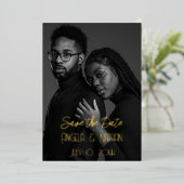 ダブルフォト日付を保存 箔招待状 (立ち正面)