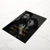 ダブルフォト日付を保存 箔招待状 (回転した状態)