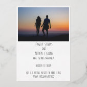 ダブルフォト日付を保存 箔招待状 (裏面)