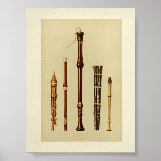 ダブルフラゲオレット、ドイツのフルート、フルートのダース ポスター (正面)