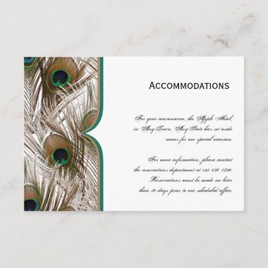 ダブルフレームが付いている孔雀の羽 エンクロージャーカード (正面)