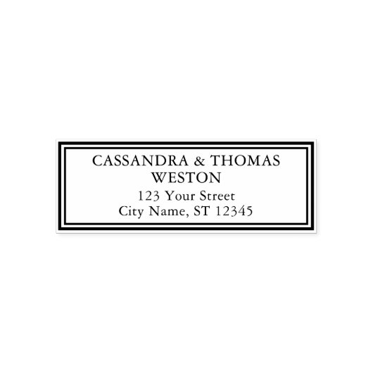 ダブルフレームカップル名結婚の差出人住所#2 セルフインキングスタンプ (デザイン)