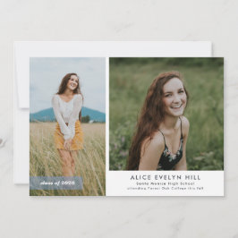 ダブルフレーム卒業発表 案内状