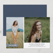 ダブルフレーム卒業発表 案内状 (正面/裏面)