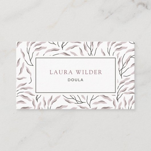 ダブルフロー葉パターンの名刺 名刺 (正面)