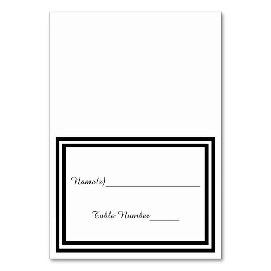 ダブルブラックトリム – エスコートカード テーブルナンバー (正面)