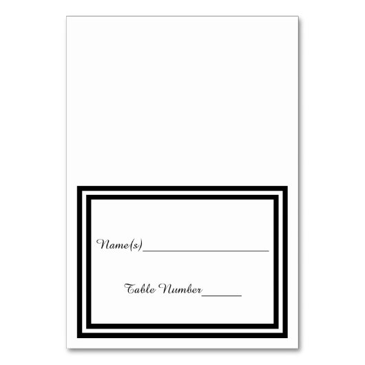 ダブルブラックトリム – エスコートカード テーブルナンバー (正面)
