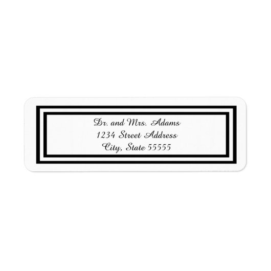 ダブルブラックトリム – 差出人住所ラベル ラベル (正面)