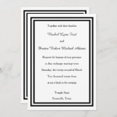 ダブルブラックトリム–5x7結婚式招待状 招待状 (正面/裏面)