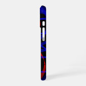 ダブルブルーベリーカラー幾何学柄iPhone 16ケース iPhone 16ケース (左側面)