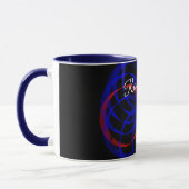ダブルブルーベリーカラー幾何学模様コーヒーマグ マグカップ (左)