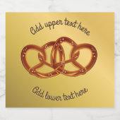 ダブルプレッツェル：偽の金ゴールドにノッテッドパンカスタム スパークリングワインラベル (シングルラベル)