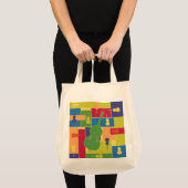 ダブルベースカラーブロックバッグ トートバッグ (正面(商品))