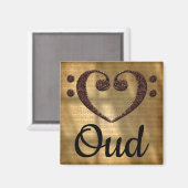 ダブルベースクレフ、 音符記号ハートウード マグネット (正面/裏面)