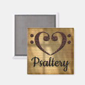 ダブルベースクレフ、 音符記号ハートサラダ マグネット (正面/裏面)