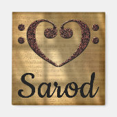 ダブルベースクレフ、 音符記号ハートサロド マグネット (正面)