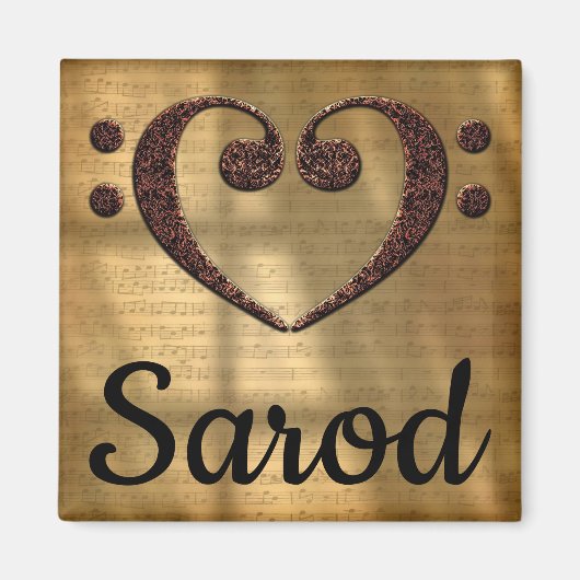 ダブルベースクレフ、 音符記号ハートサロド マグネット (正面)