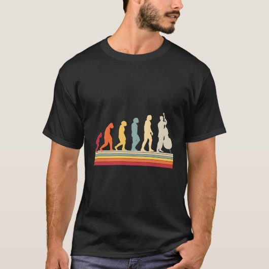 ダブルベース音楽ベースの進化 Tシャツ (正面)