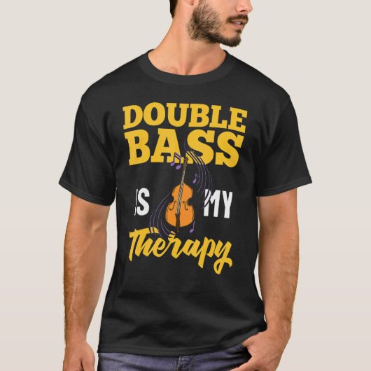 ダブルベース音楽楽器プレーヤー初級レッソ Tシャツ (正面)