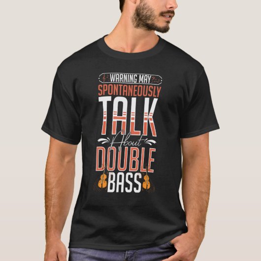 ダブルベース音楽楽器プレーヤー初級レッソ Tシャツ (正面)