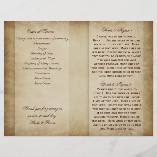 ダブルホースシューカントリーウェスタン結婚式 プログラム (裏面)