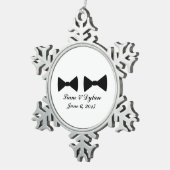 「ダブルボウタイズ」プーターオーナメント スノーフレークピューターオーナメント (右)