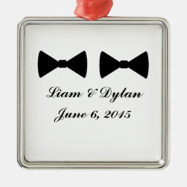 "ダブルボウタイ"プレミアムクリスマスオーナメント メタルオーナメント