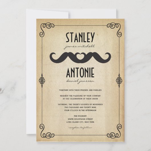 ダブルマスターチラブヴィンテージ紙ゲイ結婚ズ 招待状 (正面)