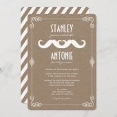 ダブルムスタチズラブヴィンテージクラフト結婚ゲイ 招待状 (正面/裏面)