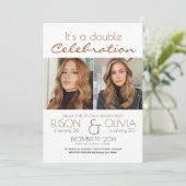 ダブルモダンお祝いフォトバースデーパーティー 招待状 (スタンド正面)