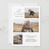 ダブルモダンお祝い写真卒業パーティー 招待状 (裏面)