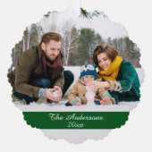 ダブルモダンサイドファミリーフォトホリデー オーナメントカード (正面)