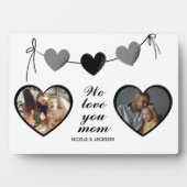 ダブルモダンハート2写真ママが大好き フォトプラーク (正面)