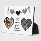 ダブルモダンハート2写真ママが大好き フォトプラーク (側面)