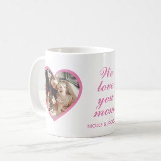 ダブルモダンハート2枚の写真Name Mother's Day コーヒーマグカップ