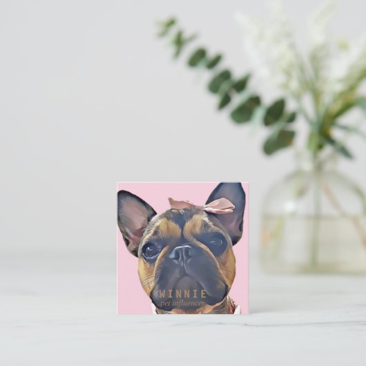 ダブルモダンフォトスキャン可能なQRコード スクエア名刺 (スタンド正面)