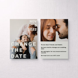 ダブルモダンフォト大きはっきりしたく、日付を変更 招待状