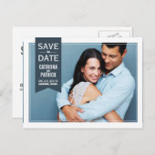 ダブルモダンフレーム写真日付はがきを保存 案内ポストカード (正面/裏面)