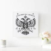 ダブルモダンヘッドイーグル スクエア壁時計 (ホーム)