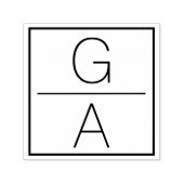 ダブルモダンモノグラ結婚ムのロゴ セルフインキングスタンプ (デザイン)