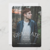 ダブルモダンライン卒業写真卒業パーティー 招待状 (正面)