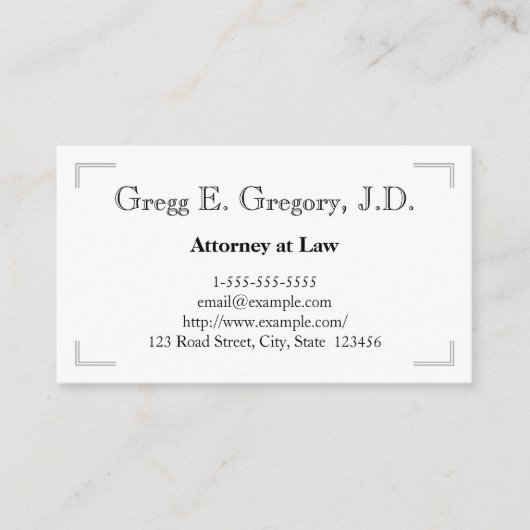 ダブルラインコーナー縁ど弁護士名刺 名刺 (正面)