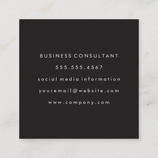 ダブルライン加工の絶妙な金ゴールドレザー スクエア名刺 (裏面)