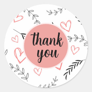 ダブルライン ハート＆リーフ フラワーパターン ラベル