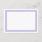 ダブルラベンダートリム – 披露宴の招待 エンクロージャーカード (裏面)