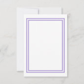 ダブルラベンダートリム – 3x5結婚式招待状 招待状 (裏面)